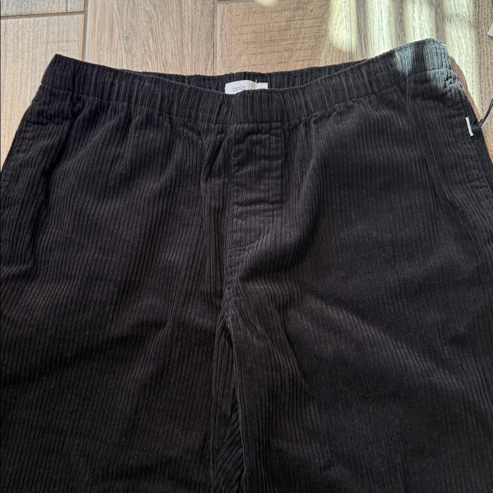 Onia Men Jumbo Corduroy Pull on Pants Black Men XL MSRP $135 NWT - Picture 3 of 11
